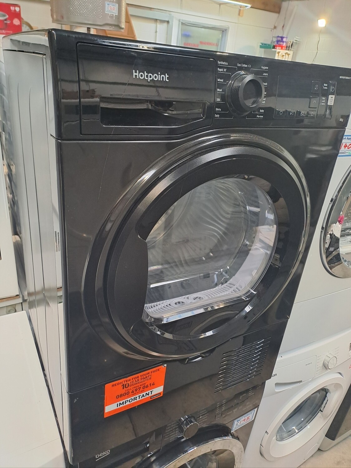Hotpoint H3D81BUK  8Kg Condenser Dryer Black New Graded 12 Month Guarantee + 10 Year Parts. This item is Located in our Whitby Road Shop