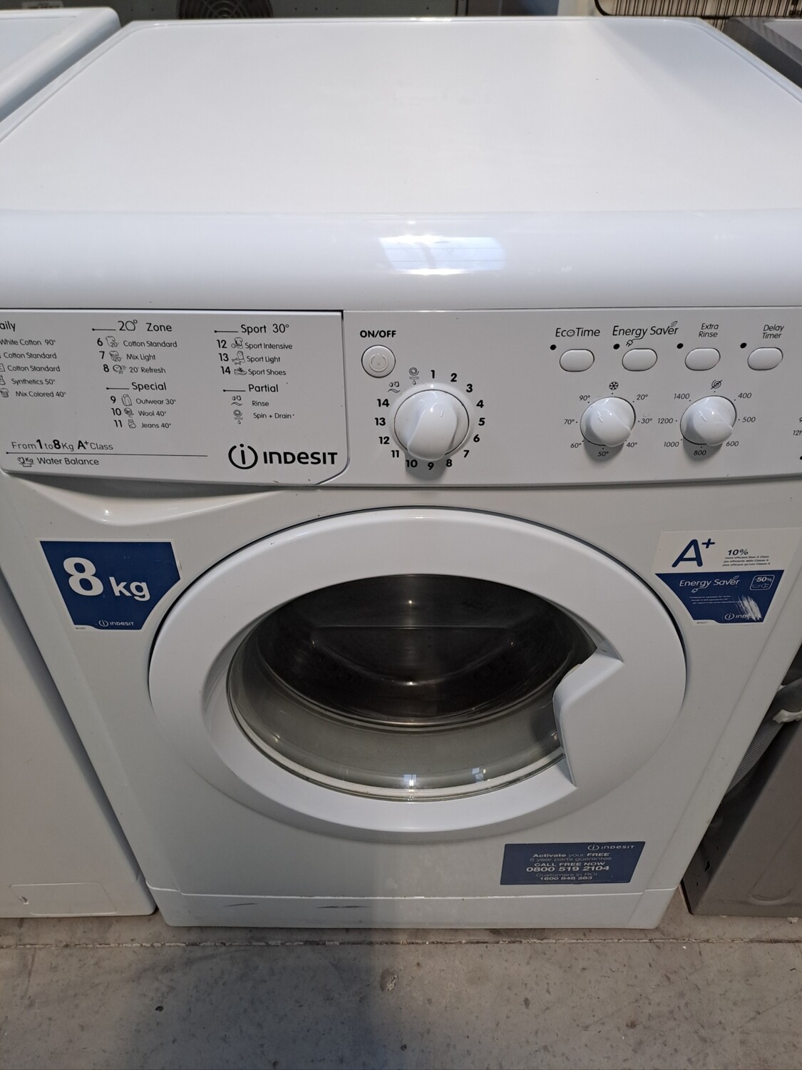 Indesit IWC81481 8kg Load 1400 Spin Washing Machine - White - Refurbished - 6 Month Guarantee