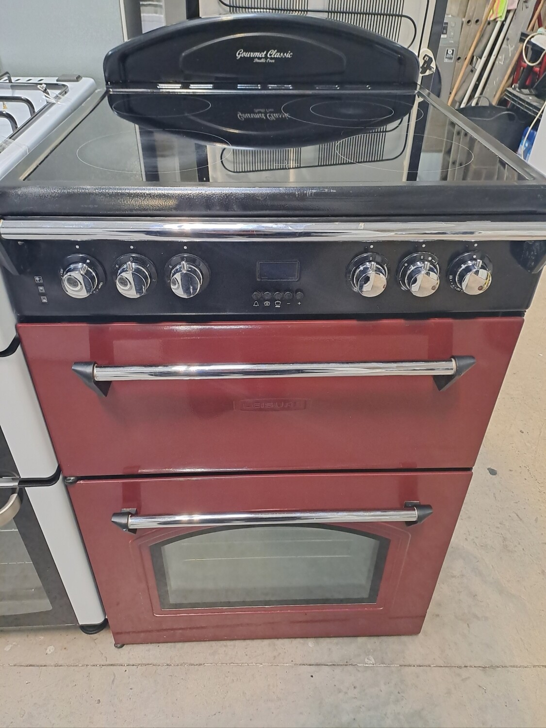 Leisure Gourmet GRB6CVR 60cm Electric Cooker Double Oven Ceramic Hob - Red - Refurbished 6 Month Guarantee. This item is located in our Whitby Road Shop 