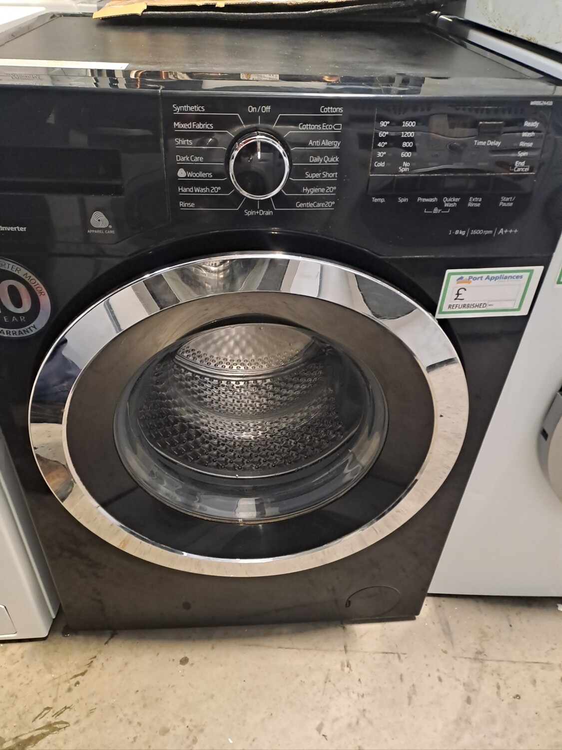 Beko WR862441B 8kg Load 1400 Spin Washing Machine - Black - Refurbished - 6 Month Guarantee