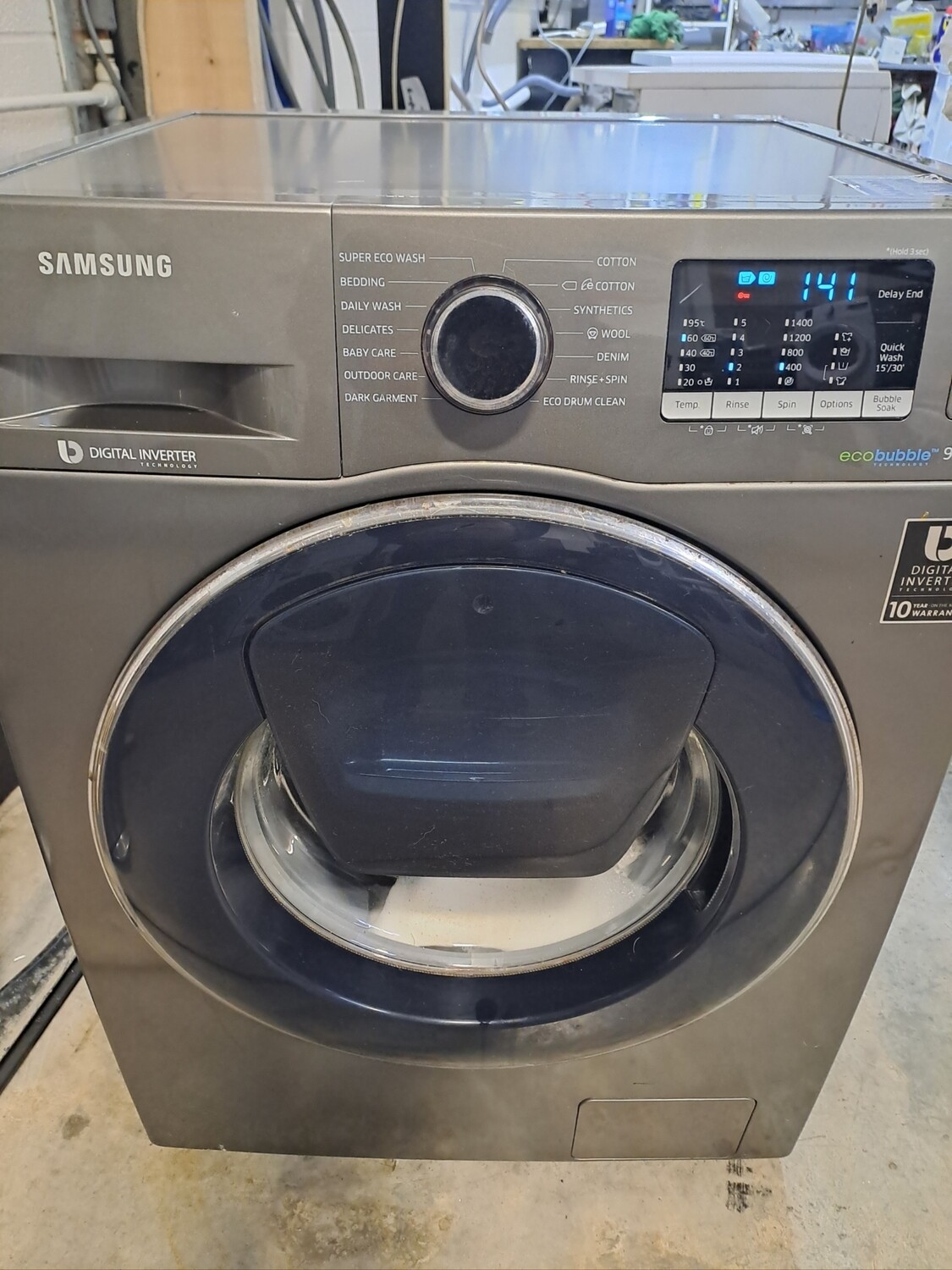 Samsung WW90K5413UX 1400rpm 9kg Addwash Washing  Machine Graphite Grey Refurbished 6 Months Guarantee 