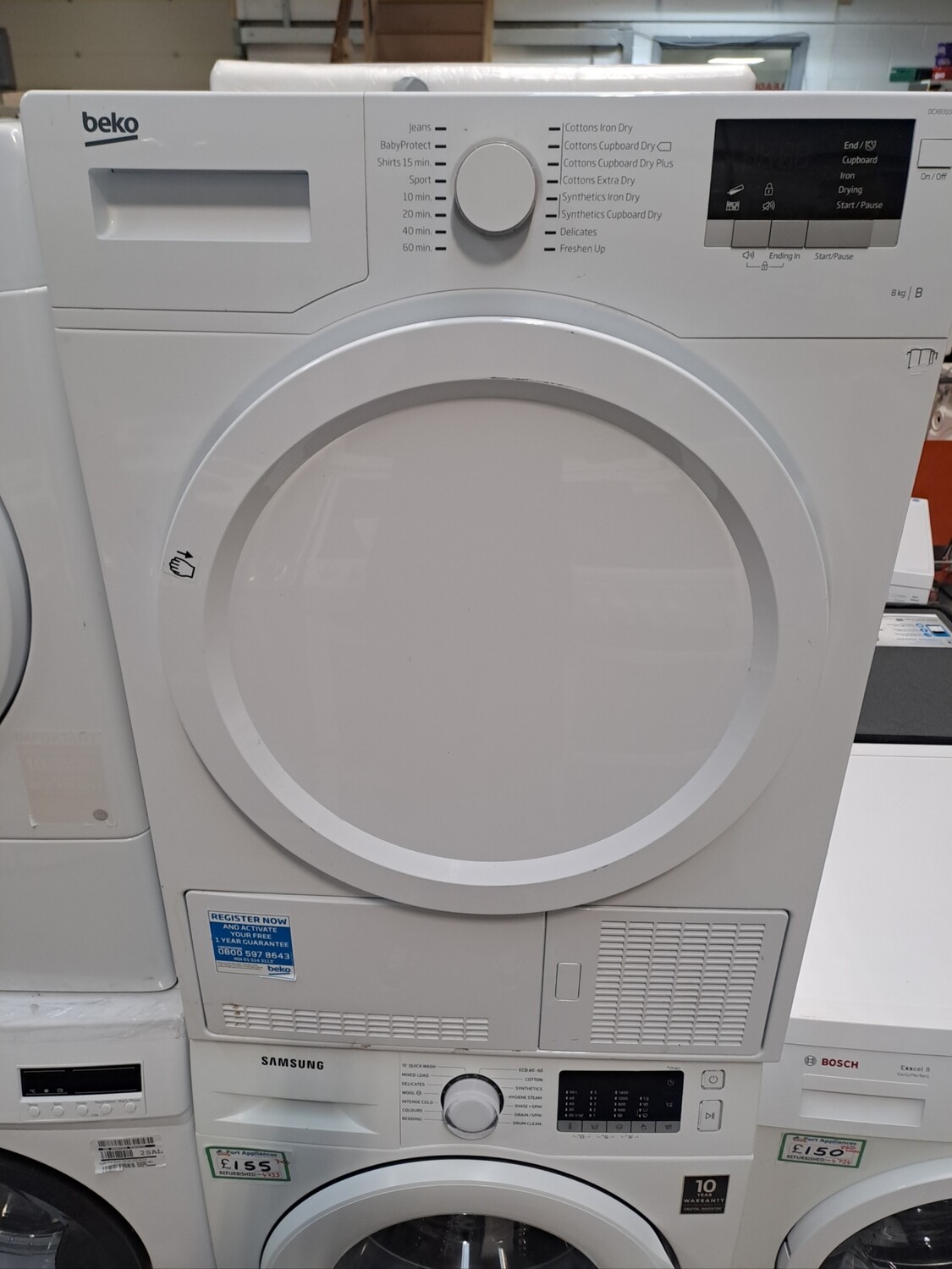 Beko DCX83100W 8kg Condenser Dryer White Refurbished 6 Months Guarantee 
