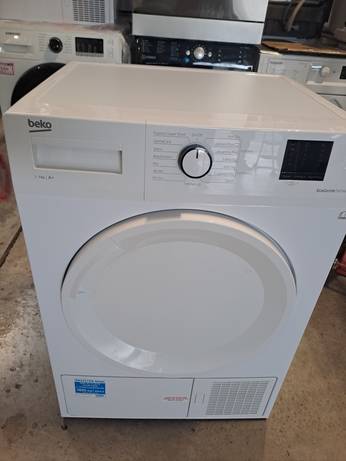 Beko DTBP7001W 7kg Heat Pump Energy Saving Condenser Dryer White New Graded 12 Months Guarantee 