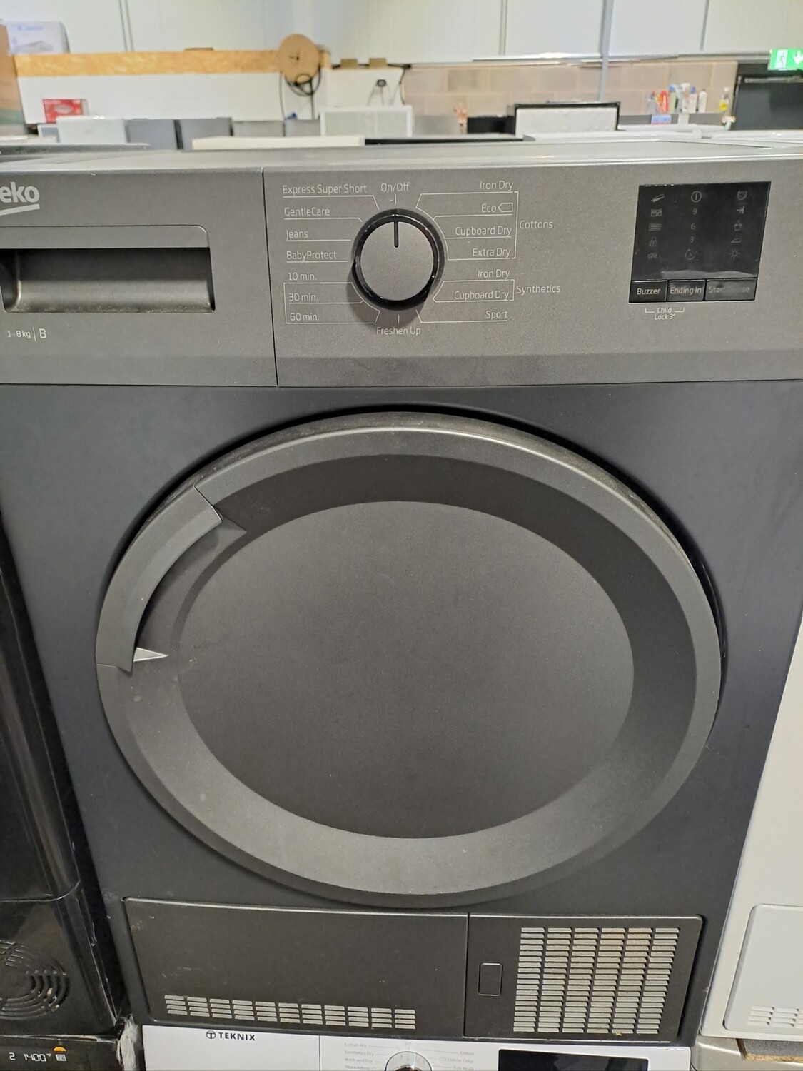 Beko DTBC8001A 8kg Condenser Dryer Dark Grey Refurbished 6 Months Guarantee 