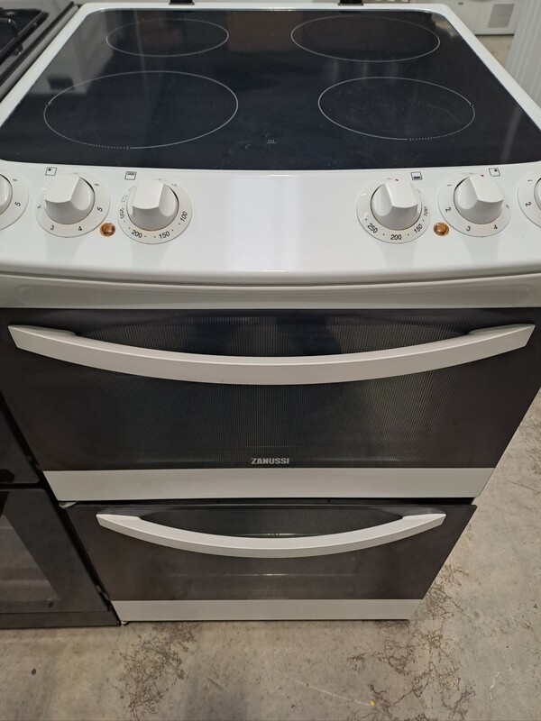 Zanussi ZCV48000WA 55cm Electric cooker Twin Cavity Double Oven Ceramic