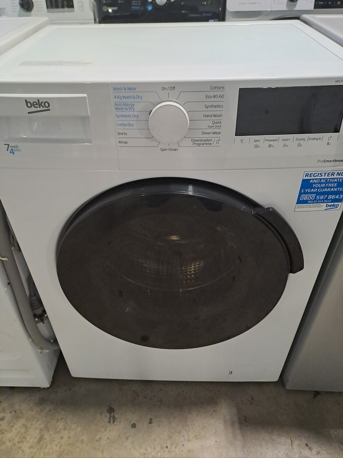 Beko WDL742431W 7+4kg Load 1400 Spin Washer Dryer - White - Refurbished - 6 Month Guarantee. This item is located in our Whitby Road Shop 