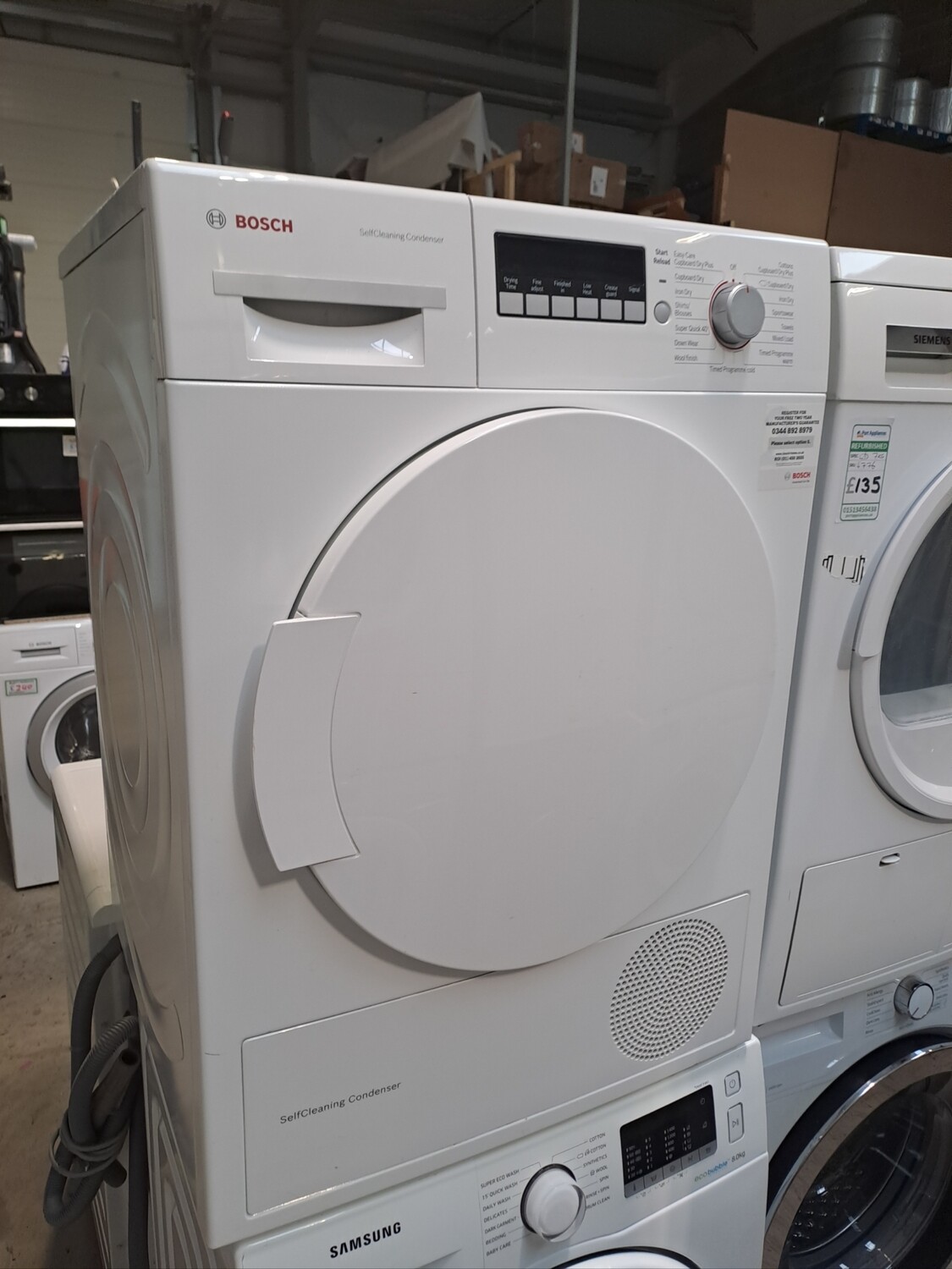 Bosch WTW83260GB 8kg Heat Pump Condenser Dryer White Refurbished 6 Months Guarantee 