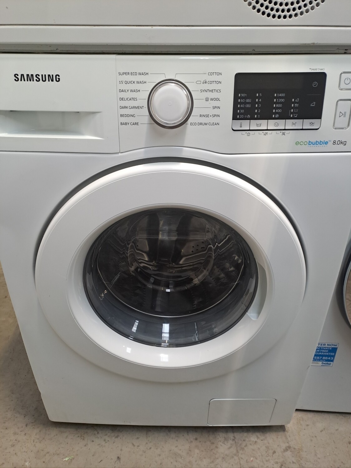 Samsung WW80J5555MW Ecobubble 8kg Load 1400 Spin Washing Machine - White - Refurbished - 6 Month Guarantee
