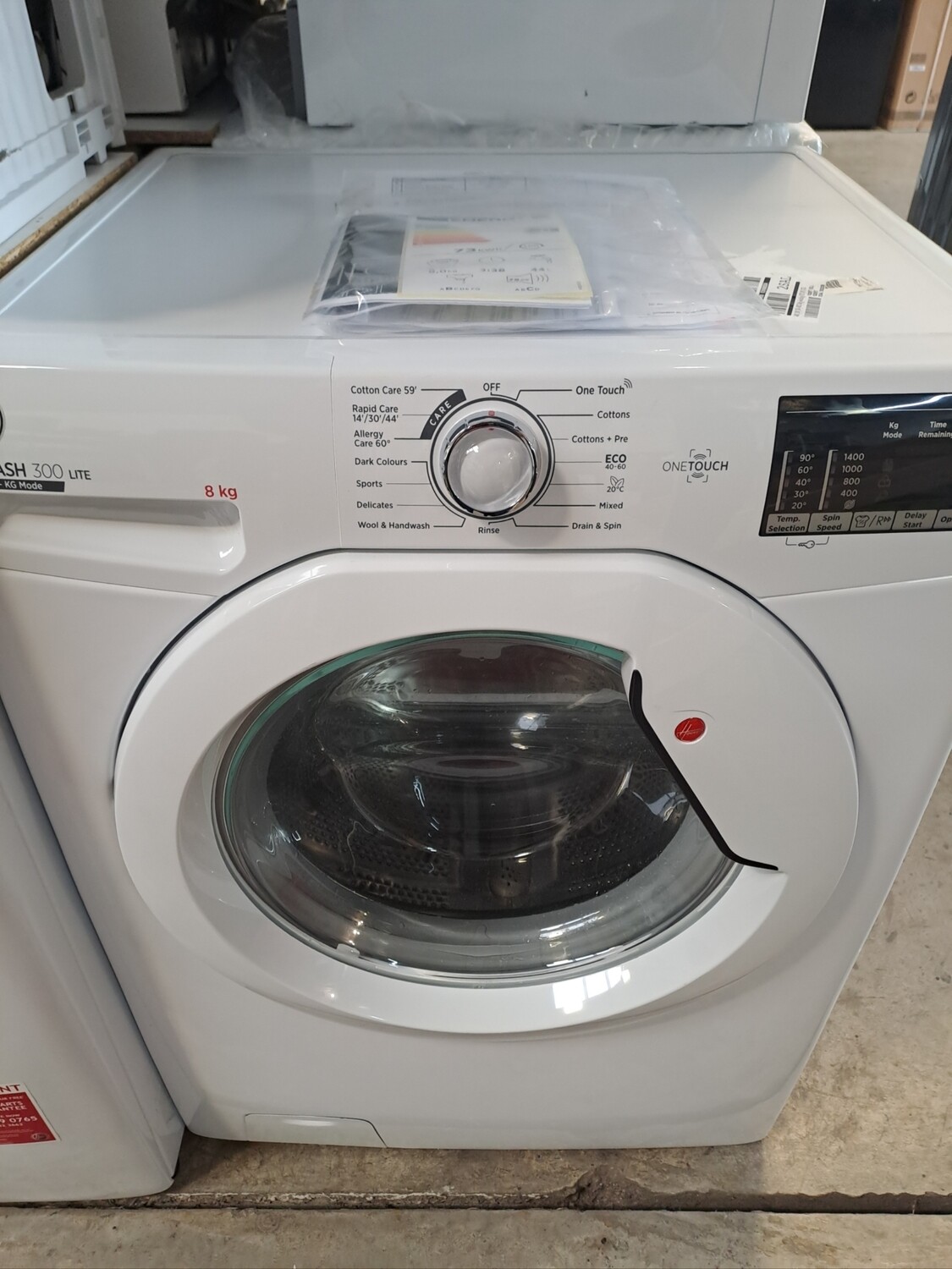 Hoover H3W482DE-80 H-Wash 8kg Load 1400 Spin Washing Machine - White - New + 12 Month Guarantee
