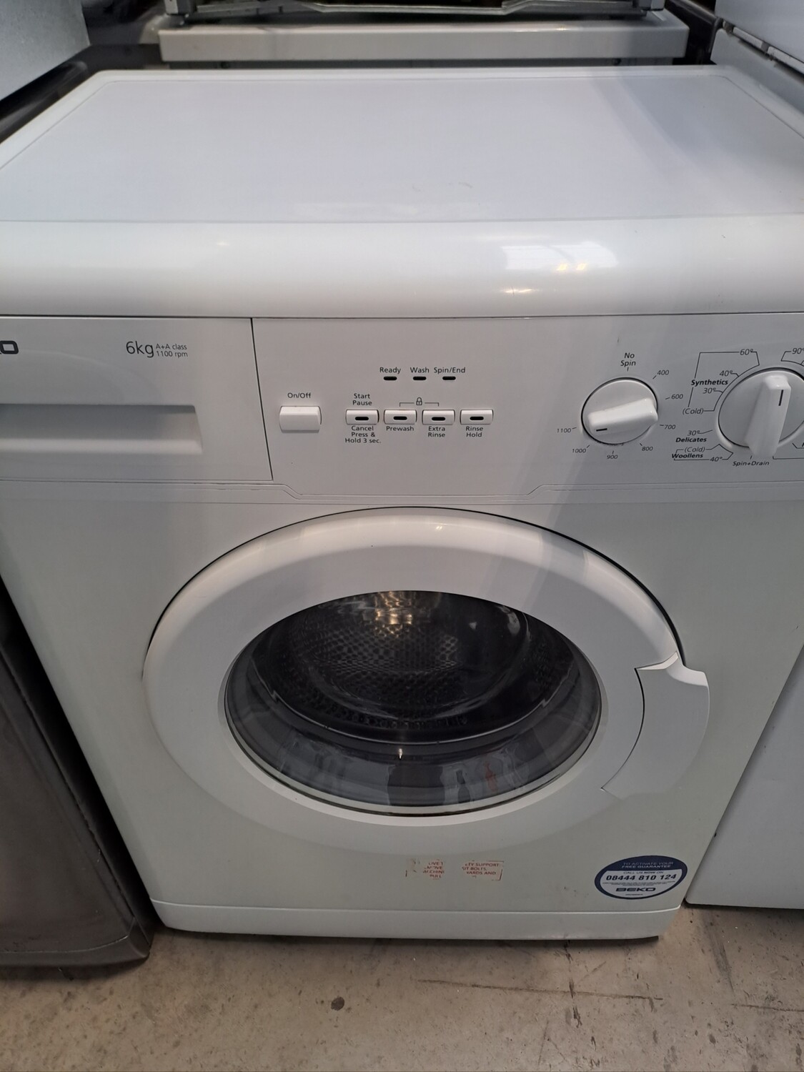 Beko WM6110W 6kg Load 1100 Spin Washing Machine White  