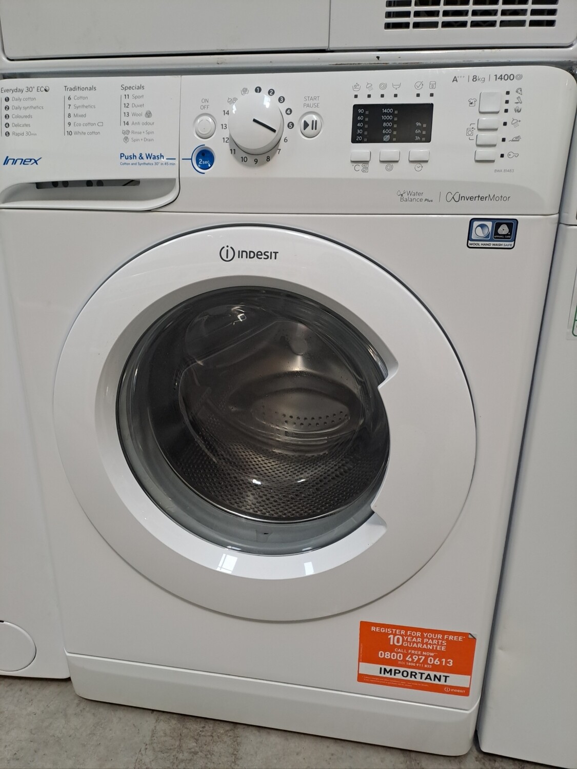 Indesit BWA81483XWUK 8kg Load, 1400 Spin A+++ Washing Machine - White - Refurbished - 6 Month Guarantee
