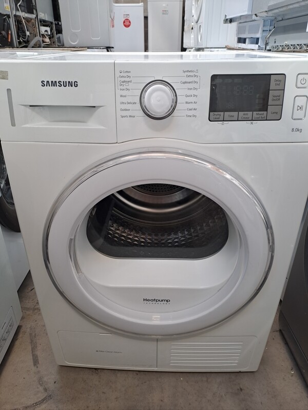 Samsung DV80F5E5HGW 8kg Heat Pump Energy Saving Condenser Dryer White