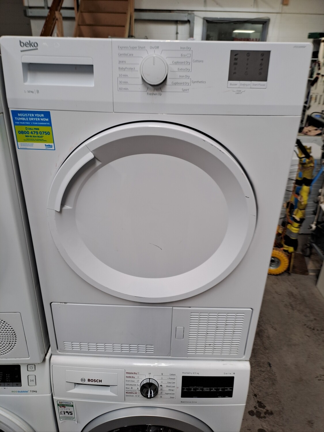 Beko DTGC10000W 10kg Condenser Dryer White Refurbished 6 Months Guarantee. This item is located in our Whitby Road Shop 