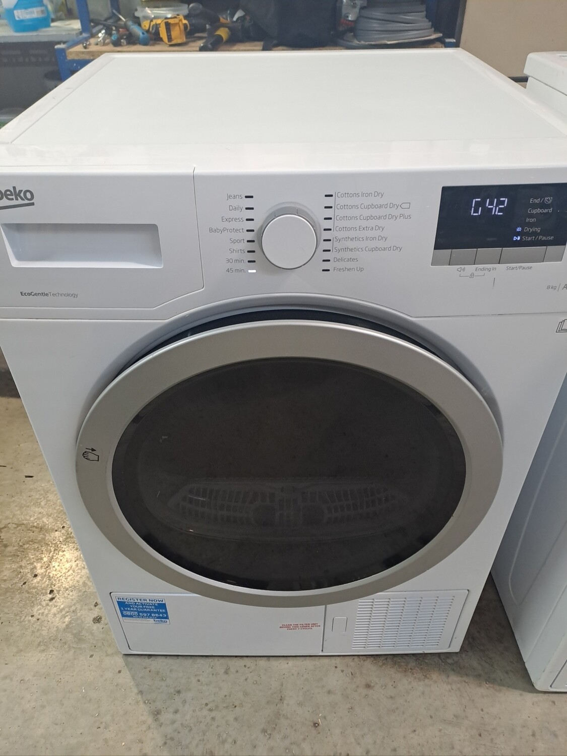 Beko DSX83410W 8kg Heat Pump Condenser Dryer White Refurbished 6 Months Guarantee
