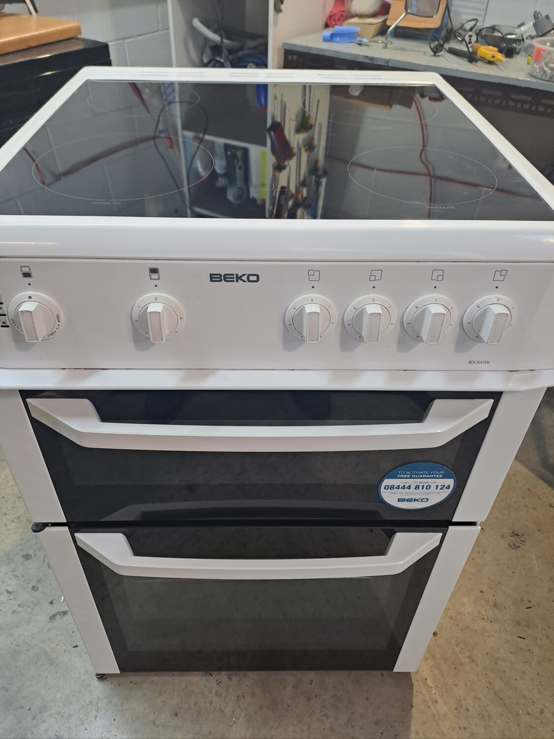 Beko BDC643W 60cm Electric Cooker Twin Cavity Ceramic Hob - White - Refurbished 6 Month Guarantee. This item is located in our Whitby Road Shop 
