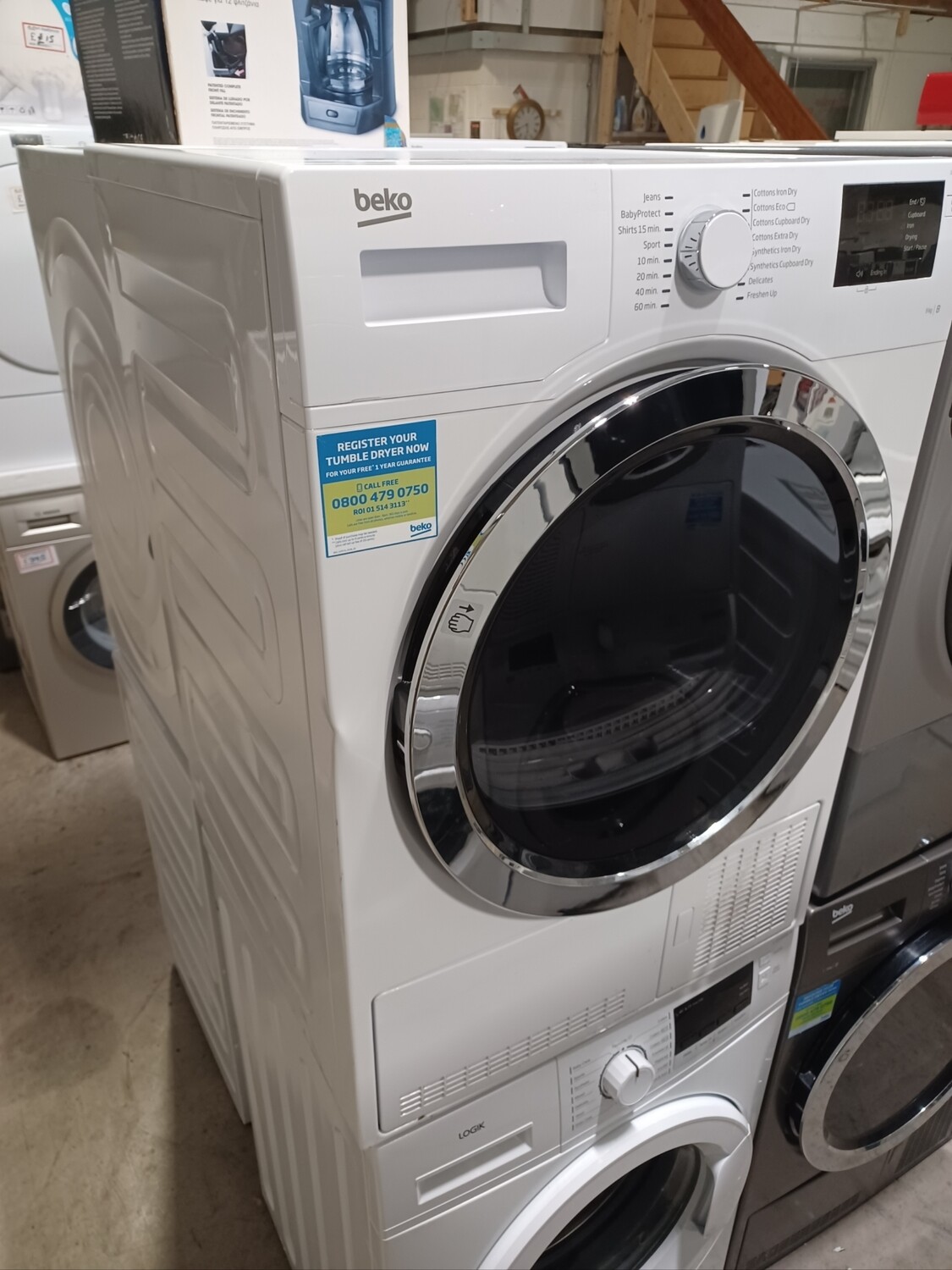 Beko DCR93161W 9Kg Condenser Dryer White Refurbished 6 Months Guarantee. This item is located in our Whitby Road Shop 