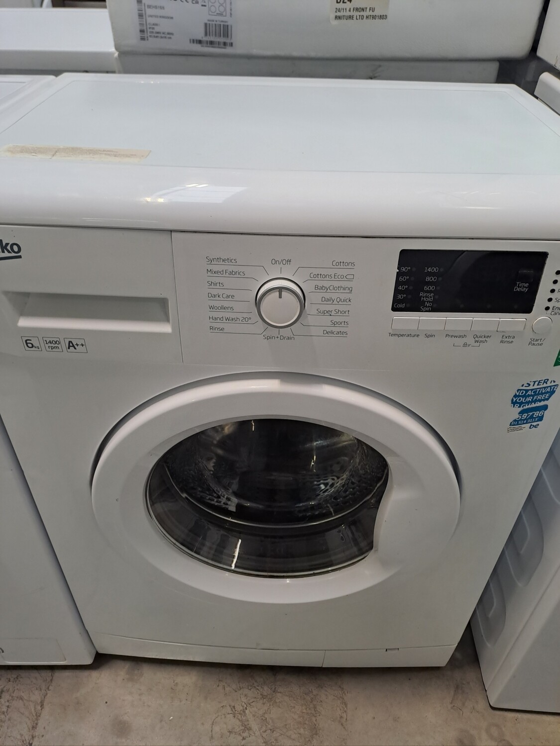 Beko WMB61432W 6kg Load 1400 Spin Washing Machine - White - Refurbished - 6 Month Guarantee