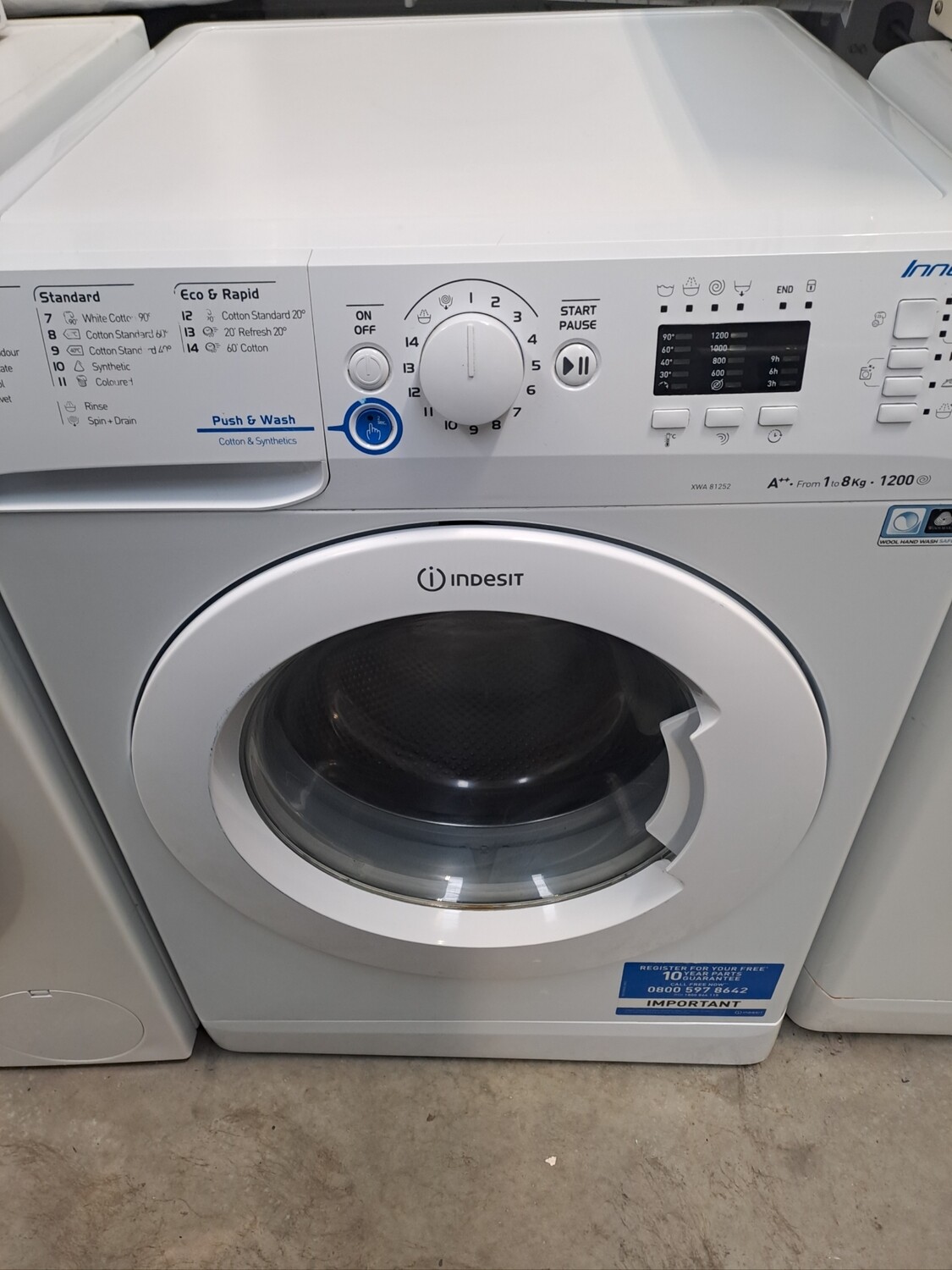 Indesit BWA81483XWUK 8kg Load, 1400 Spin A+++ Washing Machine - White - Refurbished - 6 Month Guarantee. This item is located in our Whitby Road Shop 