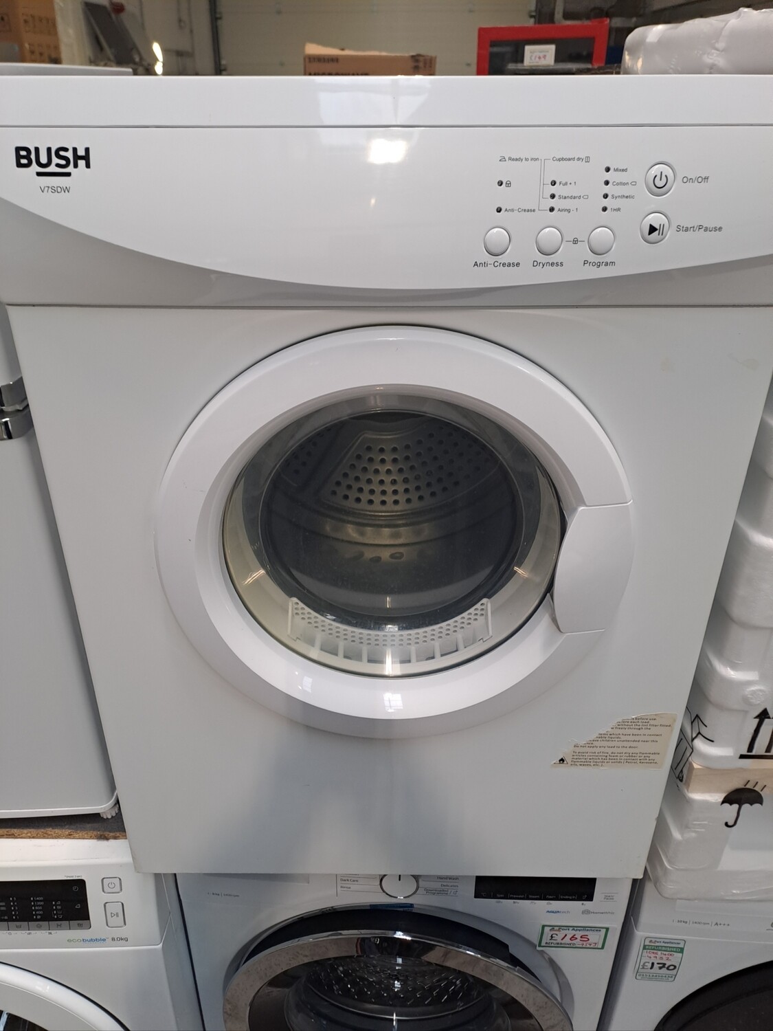 Bush V7SDW 7kg Vented Dryer White Refurbished 6 Months Guarantee