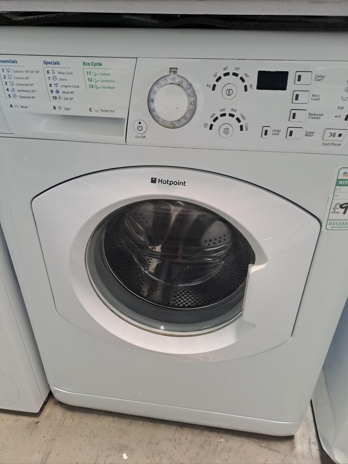 Hotpoint 7kg Load, 1400 Spin Washing Machine - White - Refurbished + 6 Month Guarantee