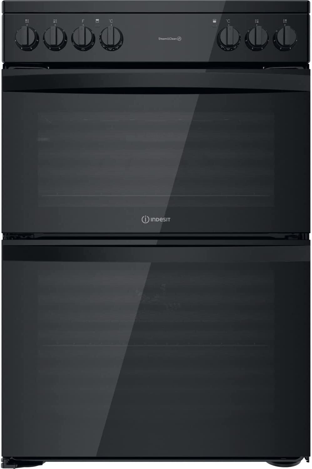 Indesit 60CM ID67V9KMB/UK Electric Double Freestanding cooker - Black - Brand New - 12 month guarantee