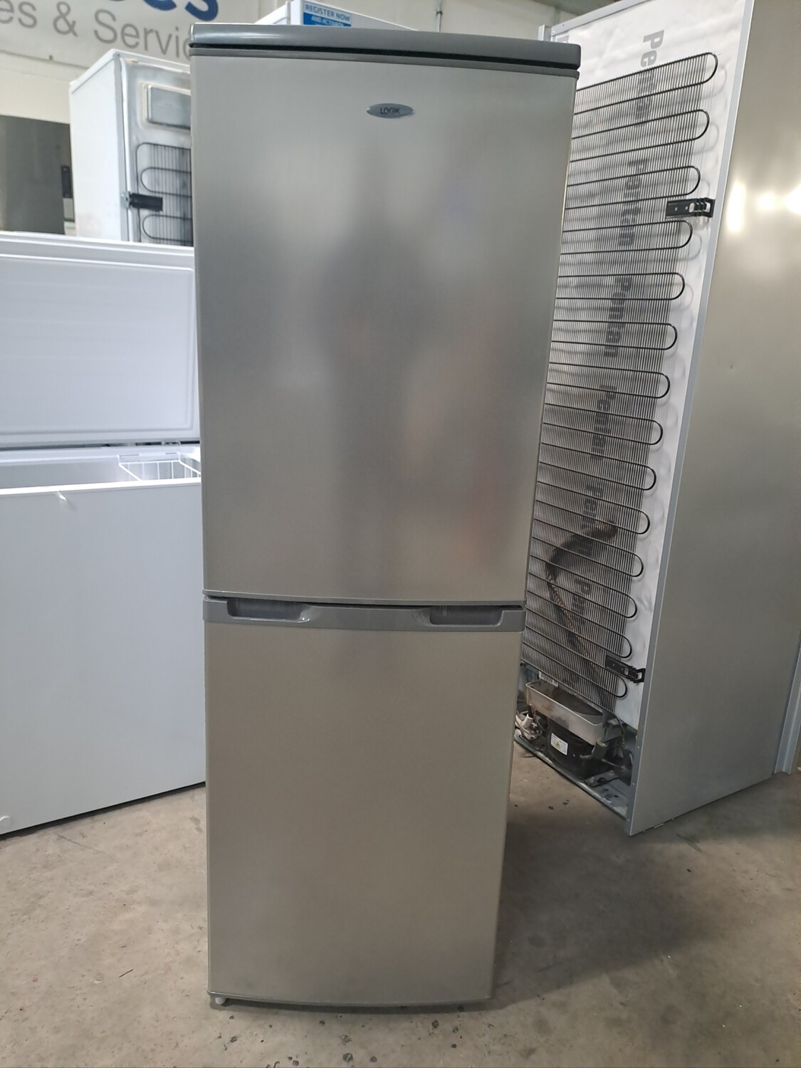 Logik LFC50S12 Fridge Freezer H153xW50xD55cm Silver Refurbished 6 Month Guarantee 