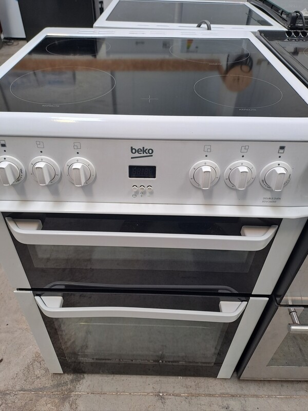 Beko BDVC664W 60cm Electric Cooker Double Oven Ceramic Hob White