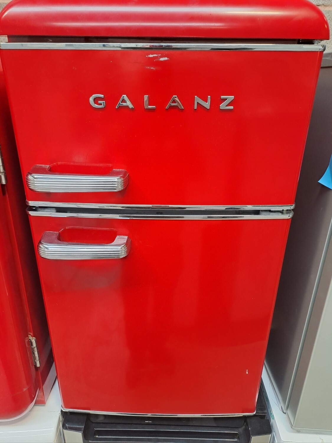 Galangal Retro Under Counter Fridge Freezer Red H90 x W49 x D60