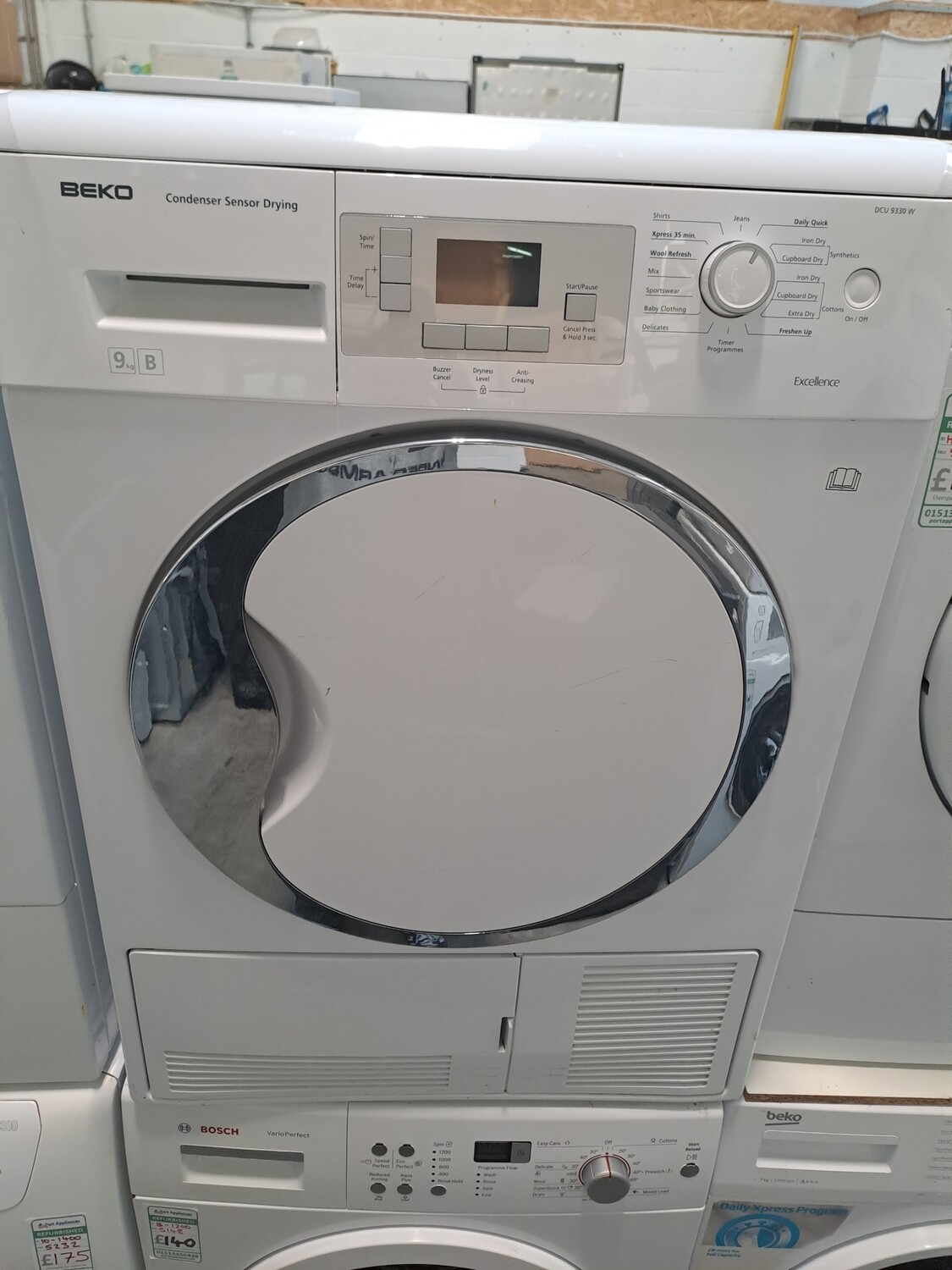 Beko DCU9330W 9kg Condenser Dryer White 