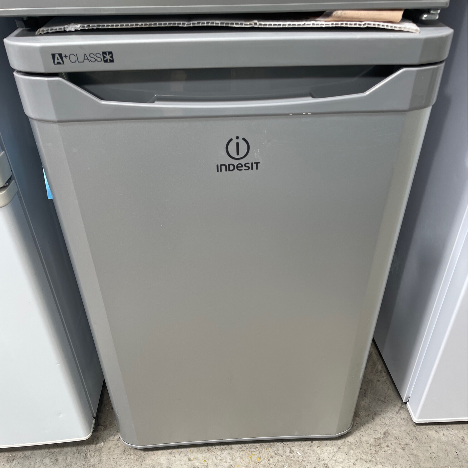 Indesit Under Counter Fridge 55cm Silver Grade A. Located In our Unit At Pool Hall business Park, Pool Hall Road