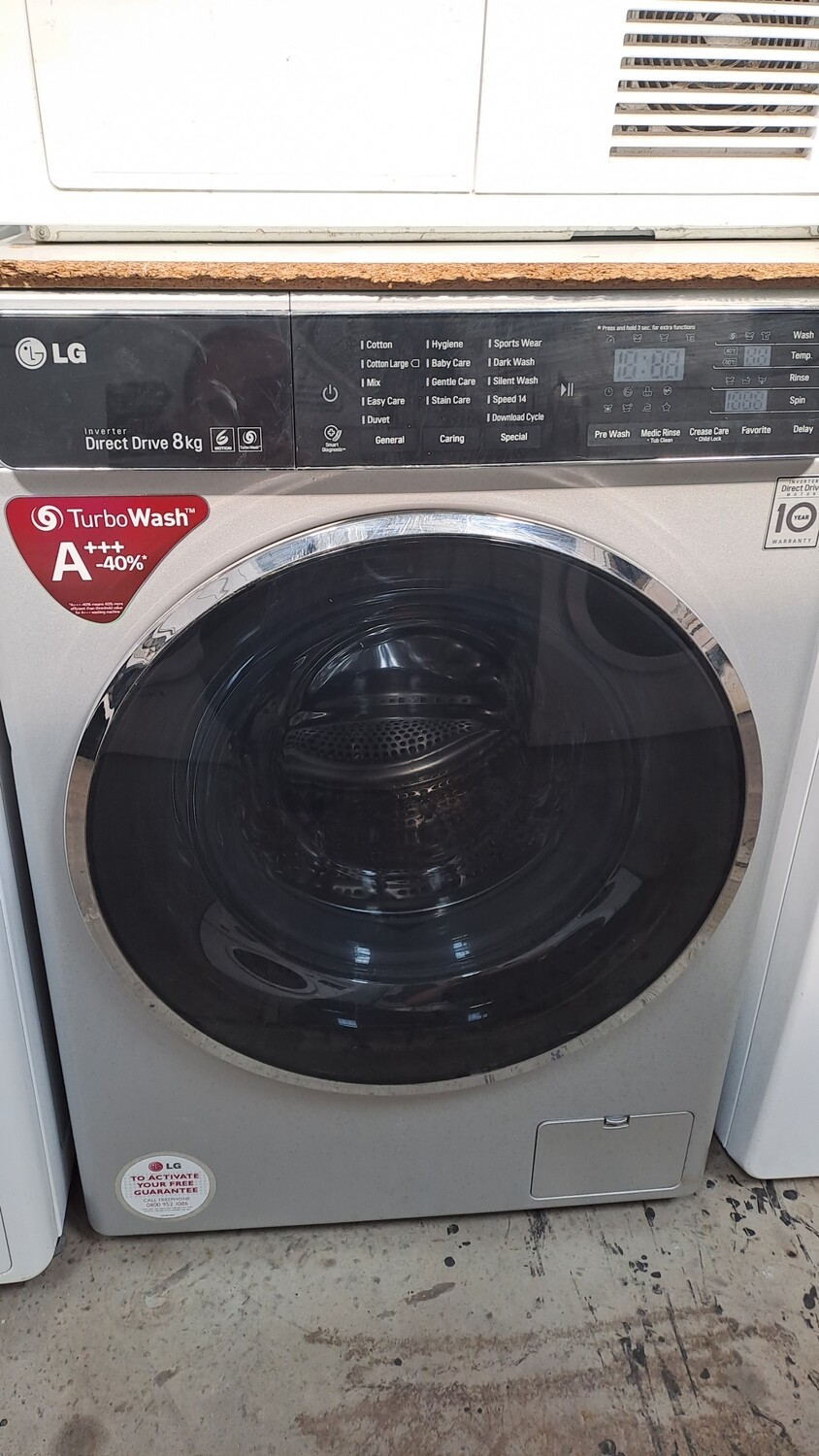 LG F12U1TCN4 8kg Load 1400 Spin Washing Machine Silver