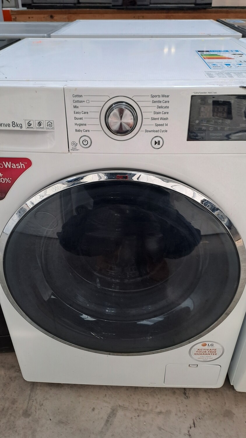 LG 8kg Load 1400 Spin Washing Machine White