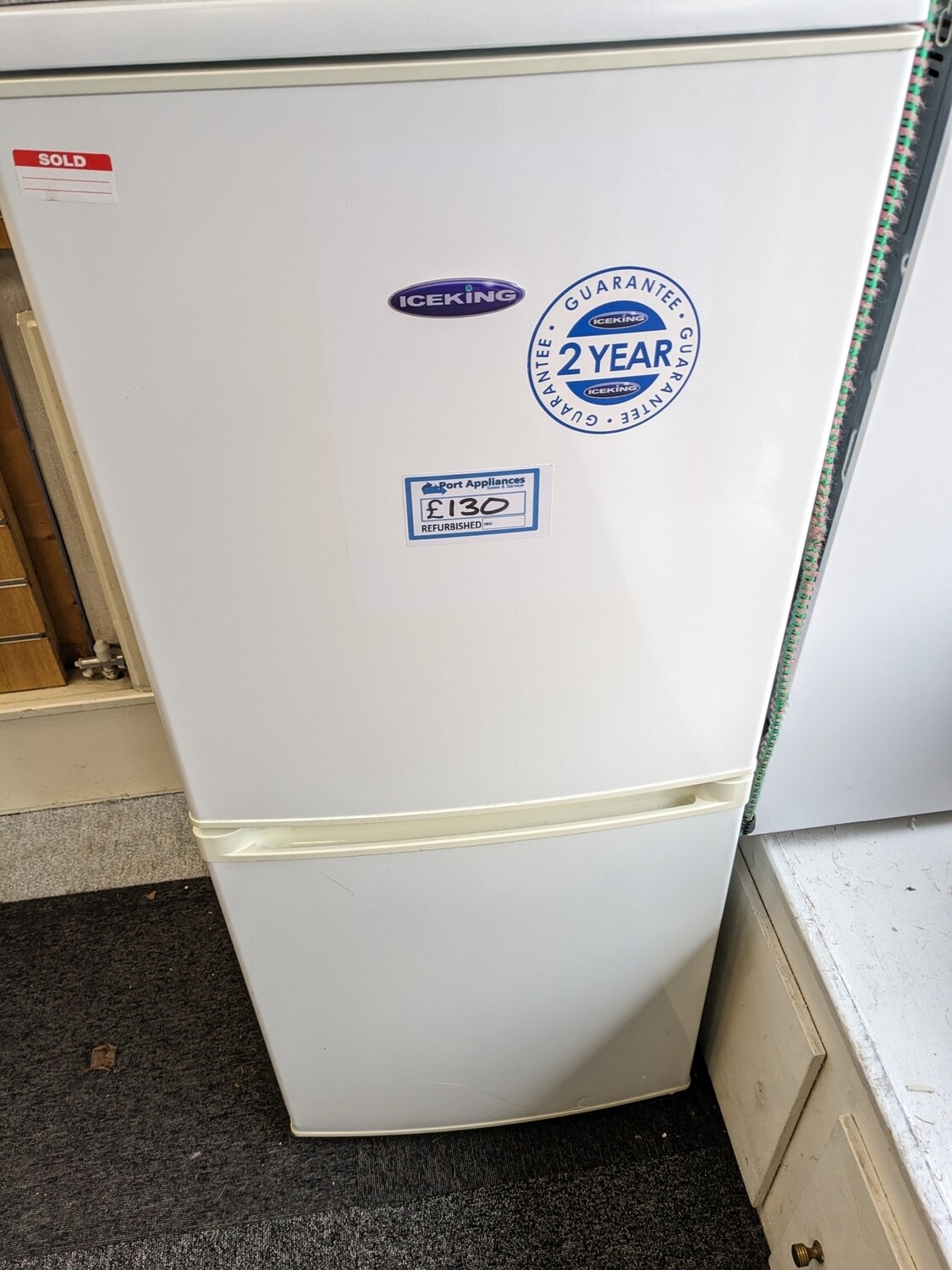 Iceking White Fridge Freezer This item is located in our Whitby road shop