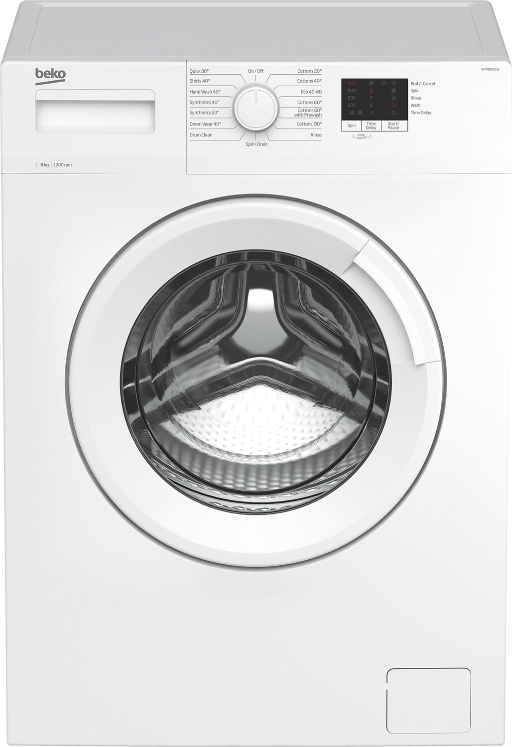 Beko wtk82011w 8kg Load 1200 Spin Washing Machine White