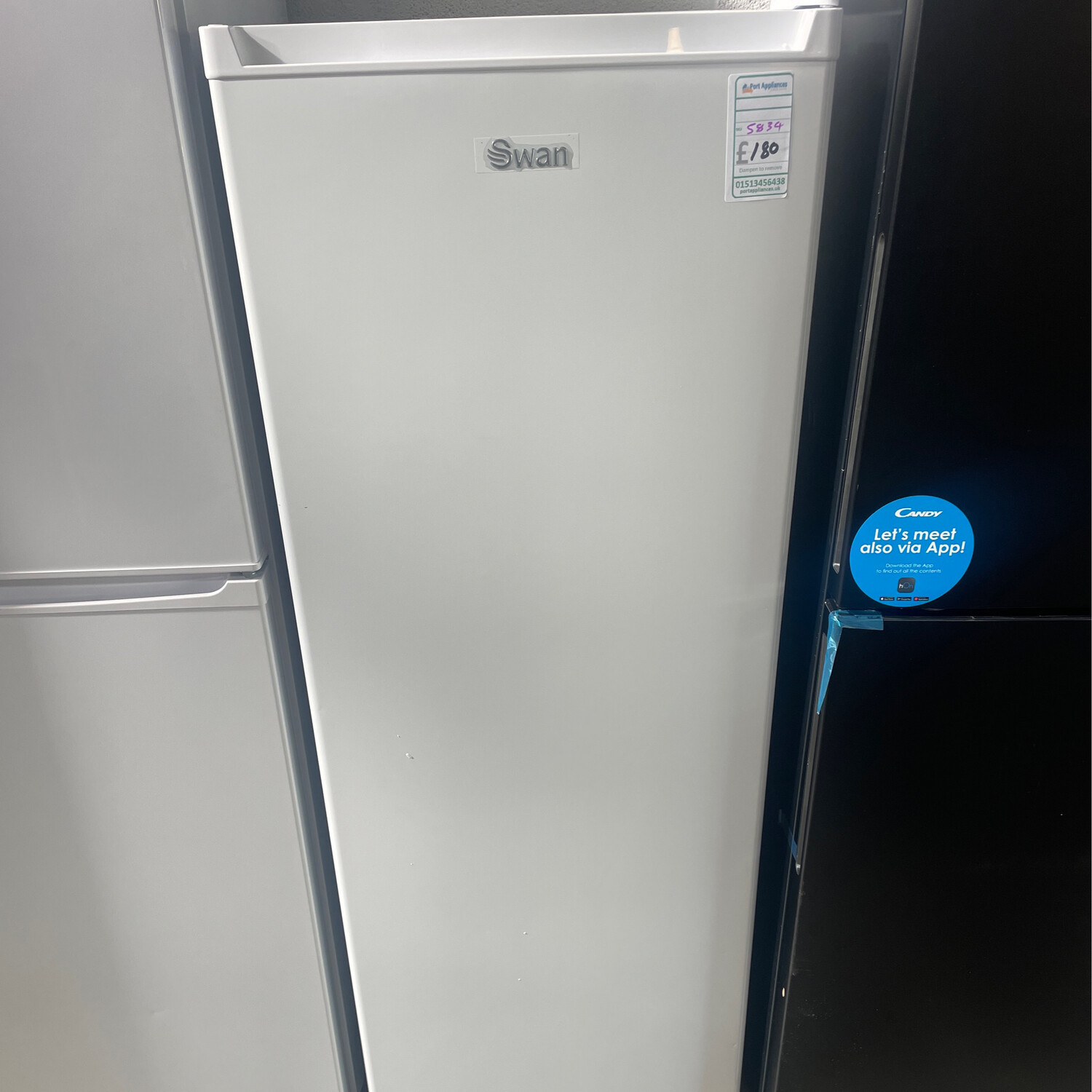 Swan SR15870B Tall Freezer In White New Graded H145 x W55
