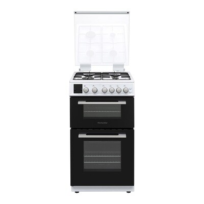 Monpellier MDOG50LW 50 cm Gas Cooker with Glass Lid - White & Silver Brand New