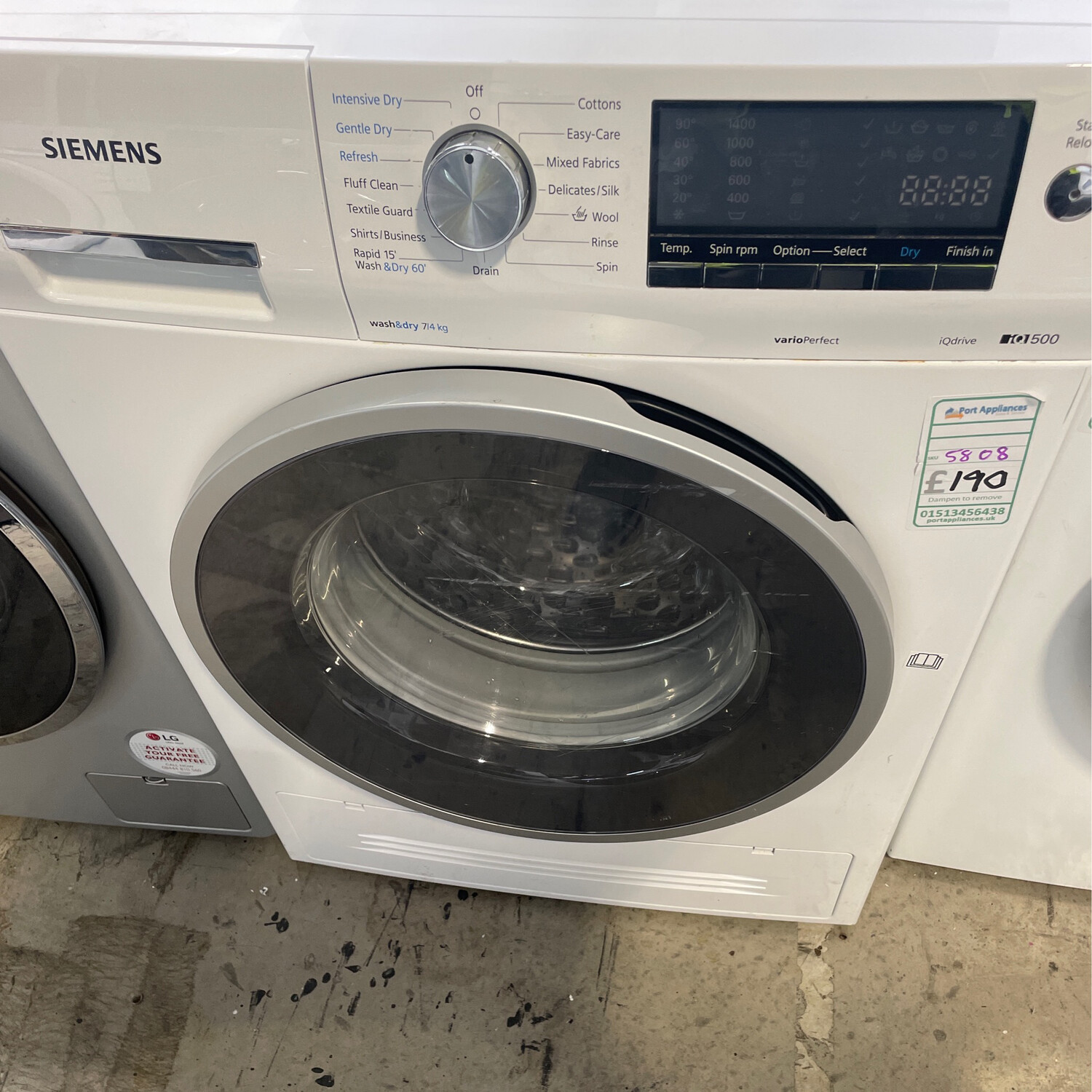 Siemens WD15G421GB 7/4 Load 1400 Spin Washing Machine Washer Dryer White