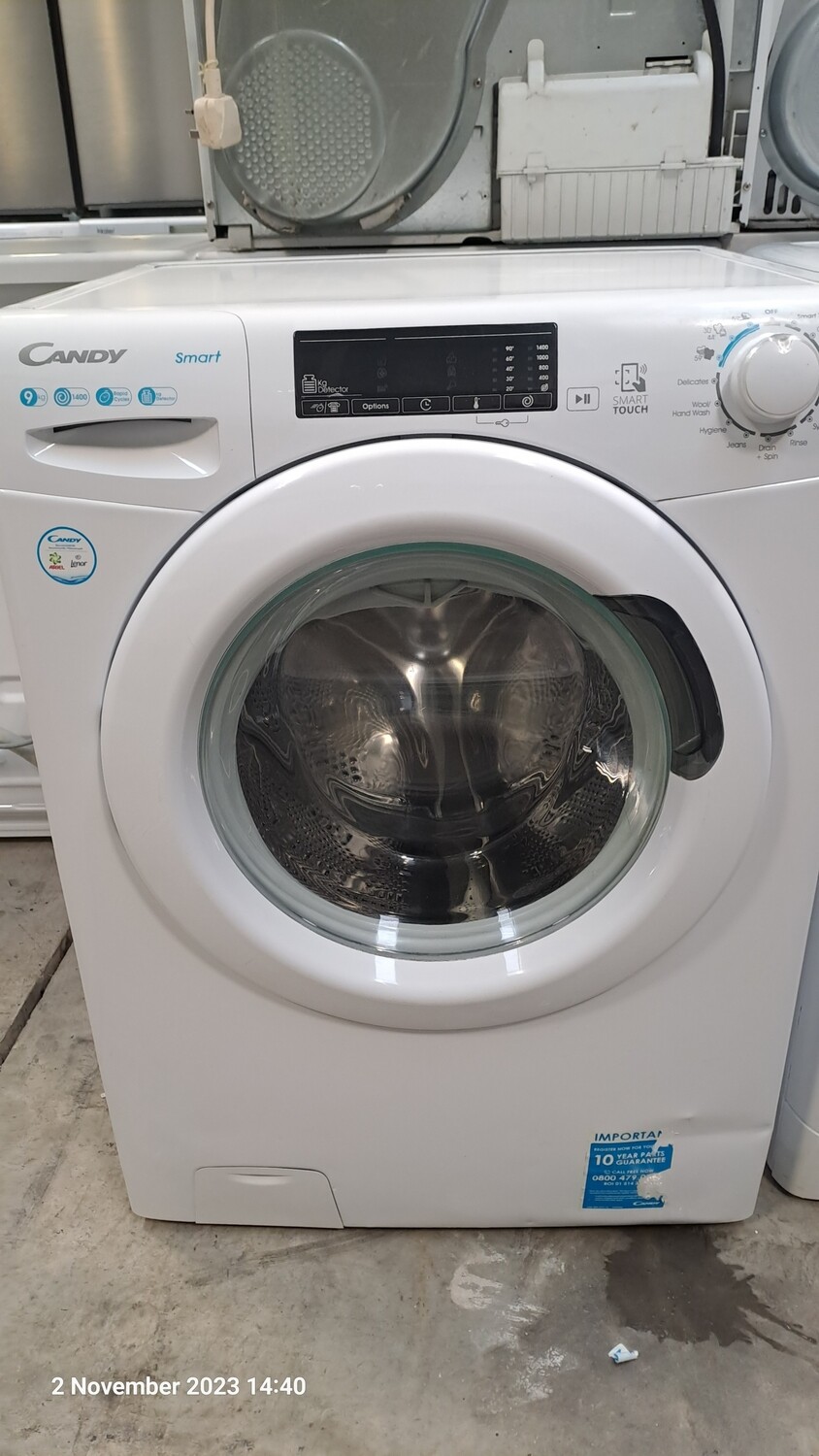Candy CS149TE80 9kg Load 1400 Spin Washing Machine White