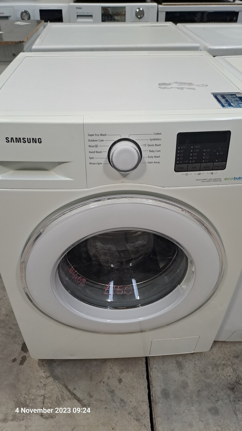 Samsung Ecobubble 8kg Load 1400 Spin Washing Machine White