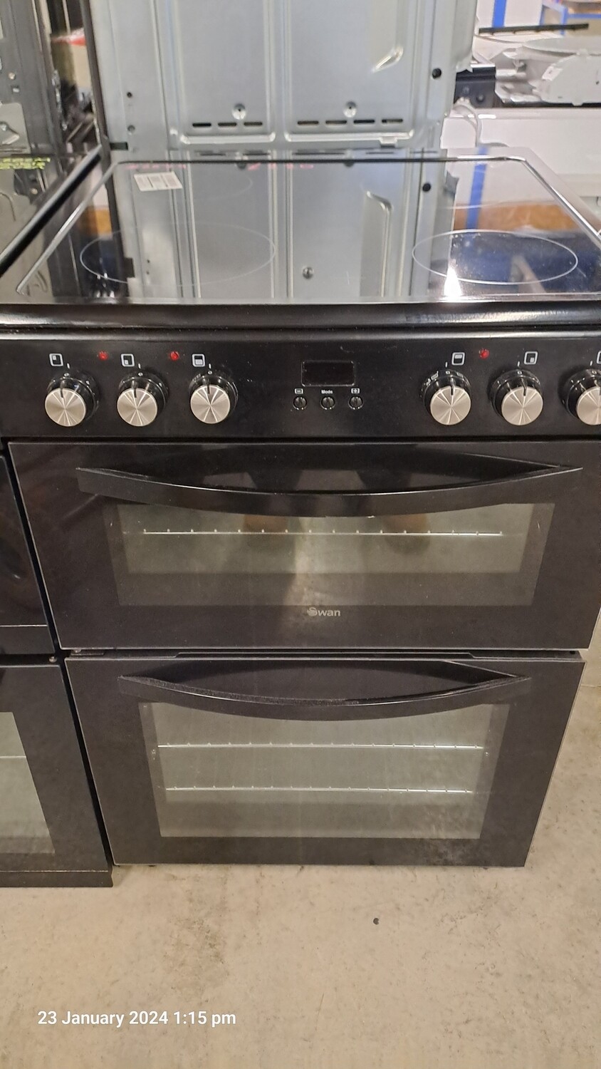Swan SX158110B 60cm Static Oven Electric Cooker Black, Located in our Whitby Road shop