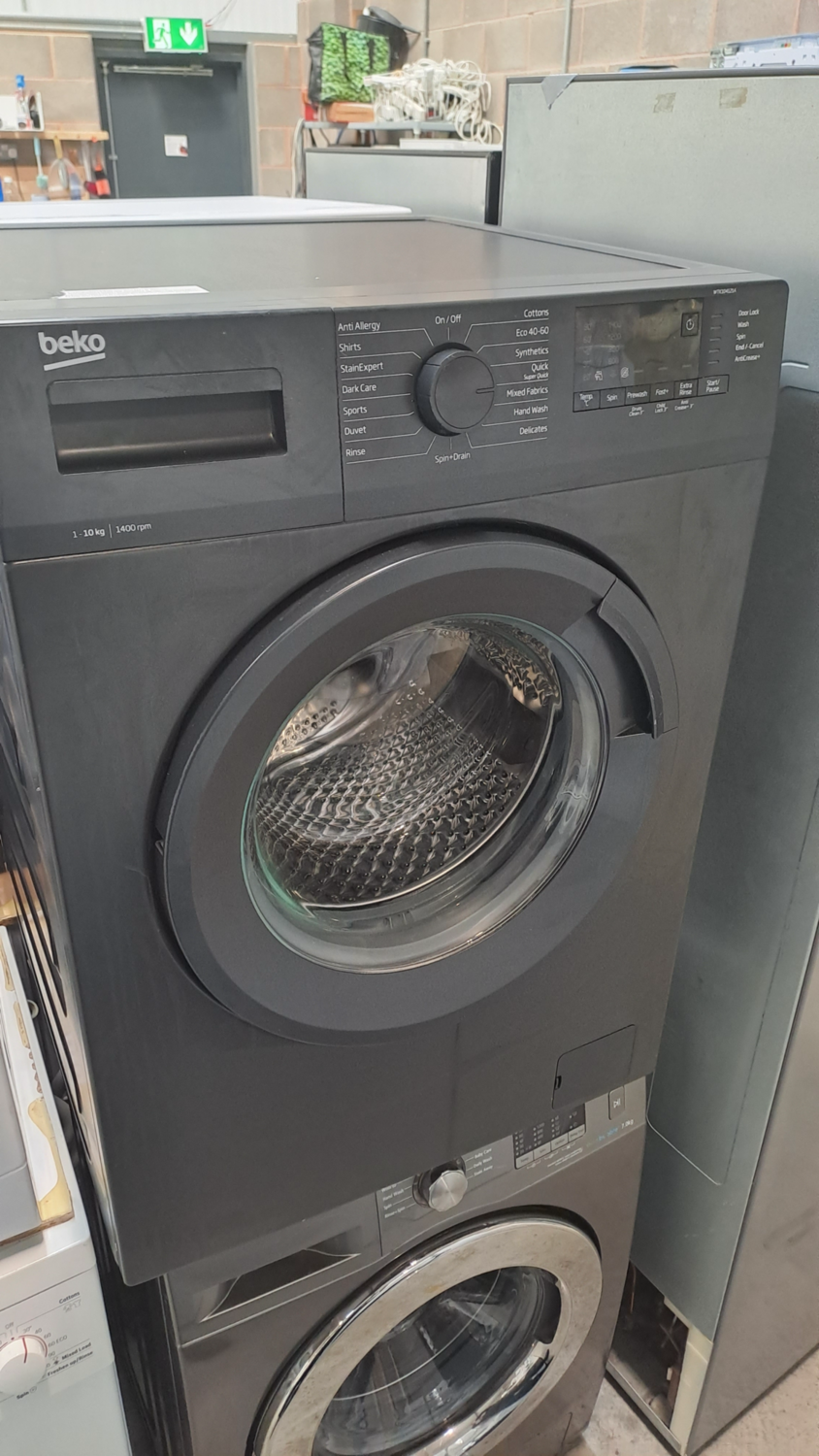 Beko WTK104121A+++ 10kg Load 1400 Spin Washing Machine Graphite Grey 