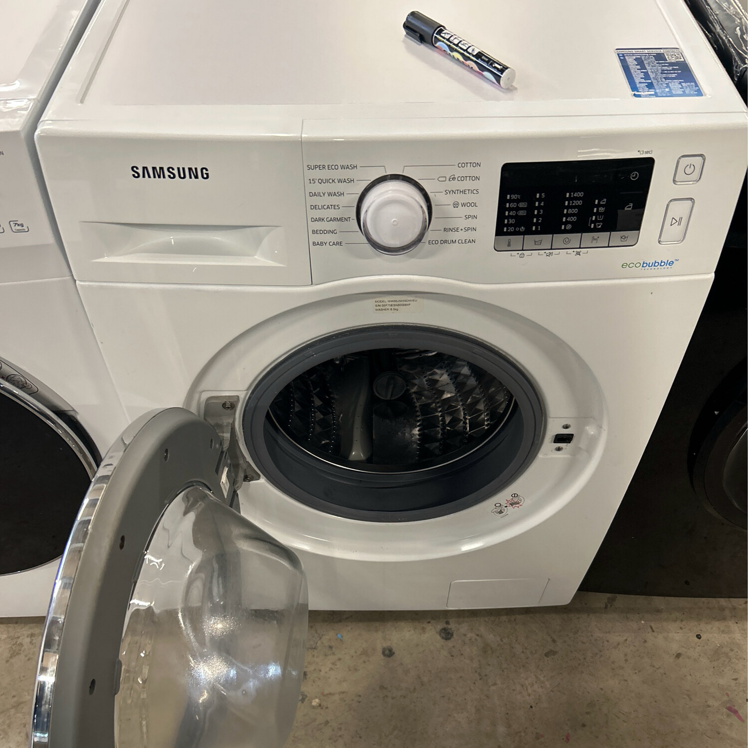Samsung WW80J5555FA Ecobubble 8kg Load 1400 Spin Washing Machine White