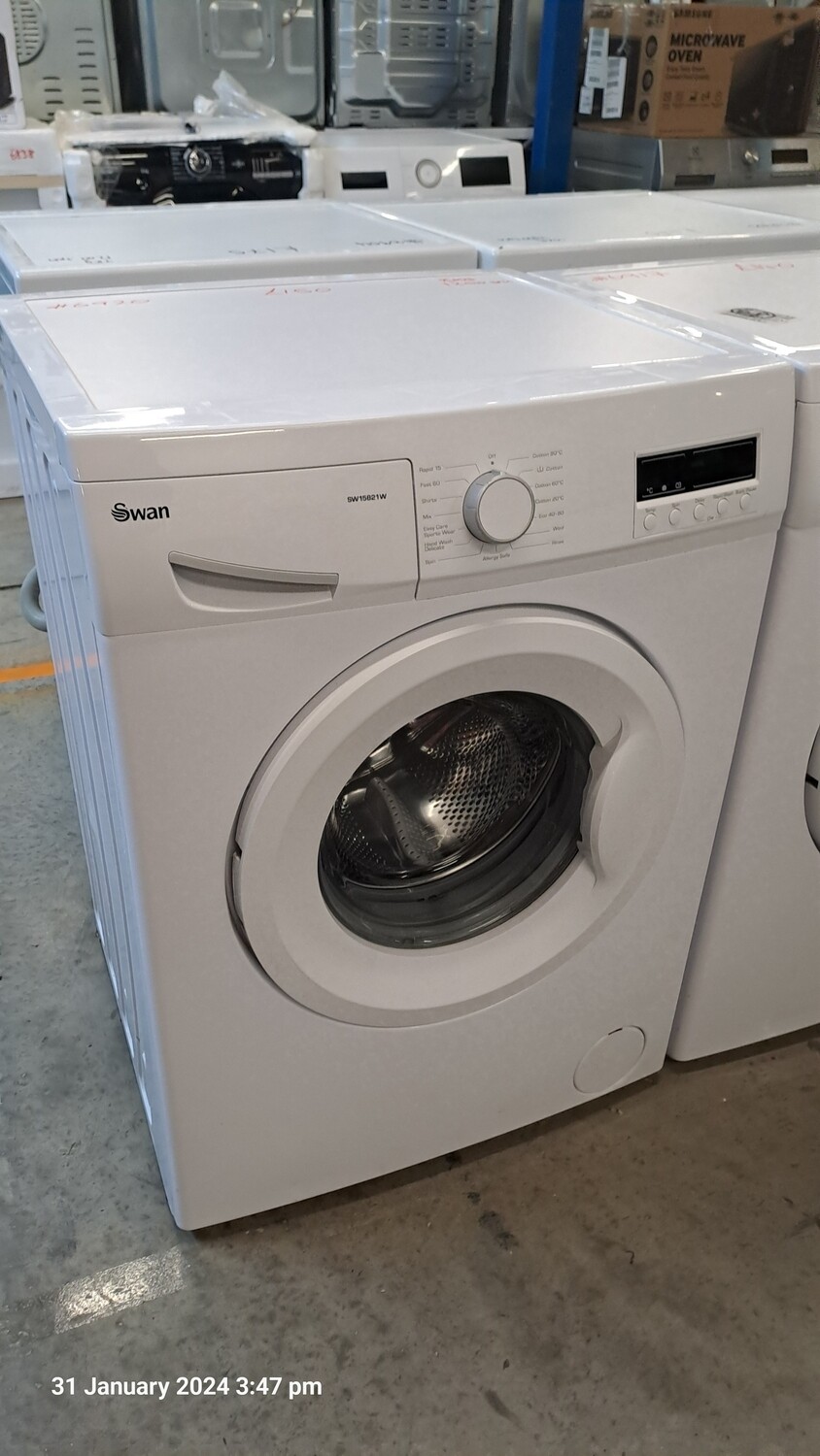 Swan SW15821W 8kg Load 1200 Spin Washing Machine White New Graded