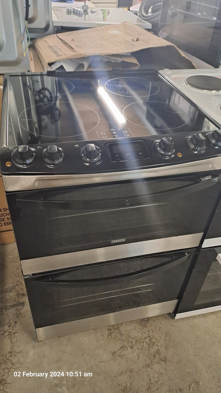 Zanussi ZCI68300XA 60cm Electric Cooker Double Oven Induction Hob Stainless Steel, Located in our Whitby Road shop