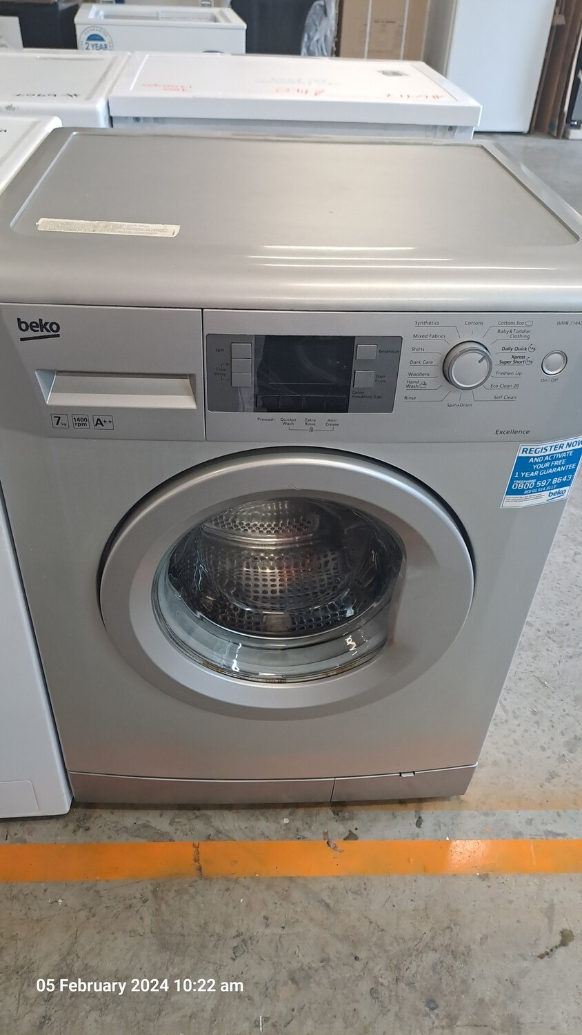 Beko WMB714422S 7kg Load 1400 Spin Washing Machine Silver
