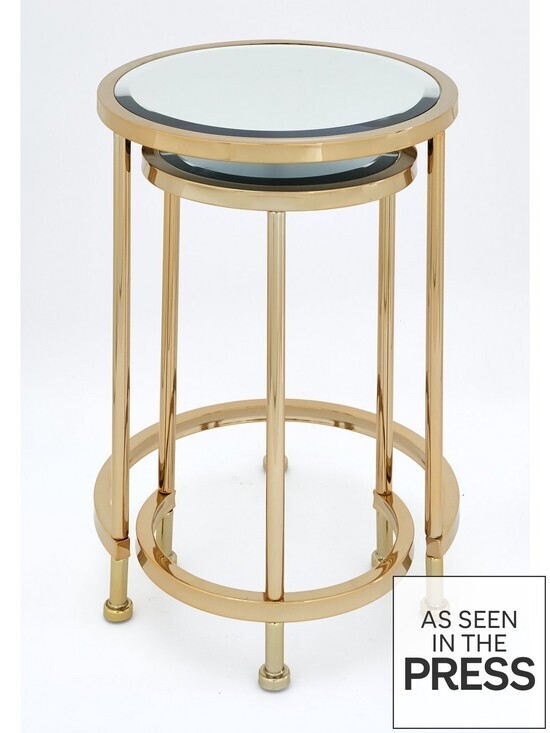 Michelle Keegan Aruba Nest of Lamp Tables - Height 48, Diameter 31 cm Used