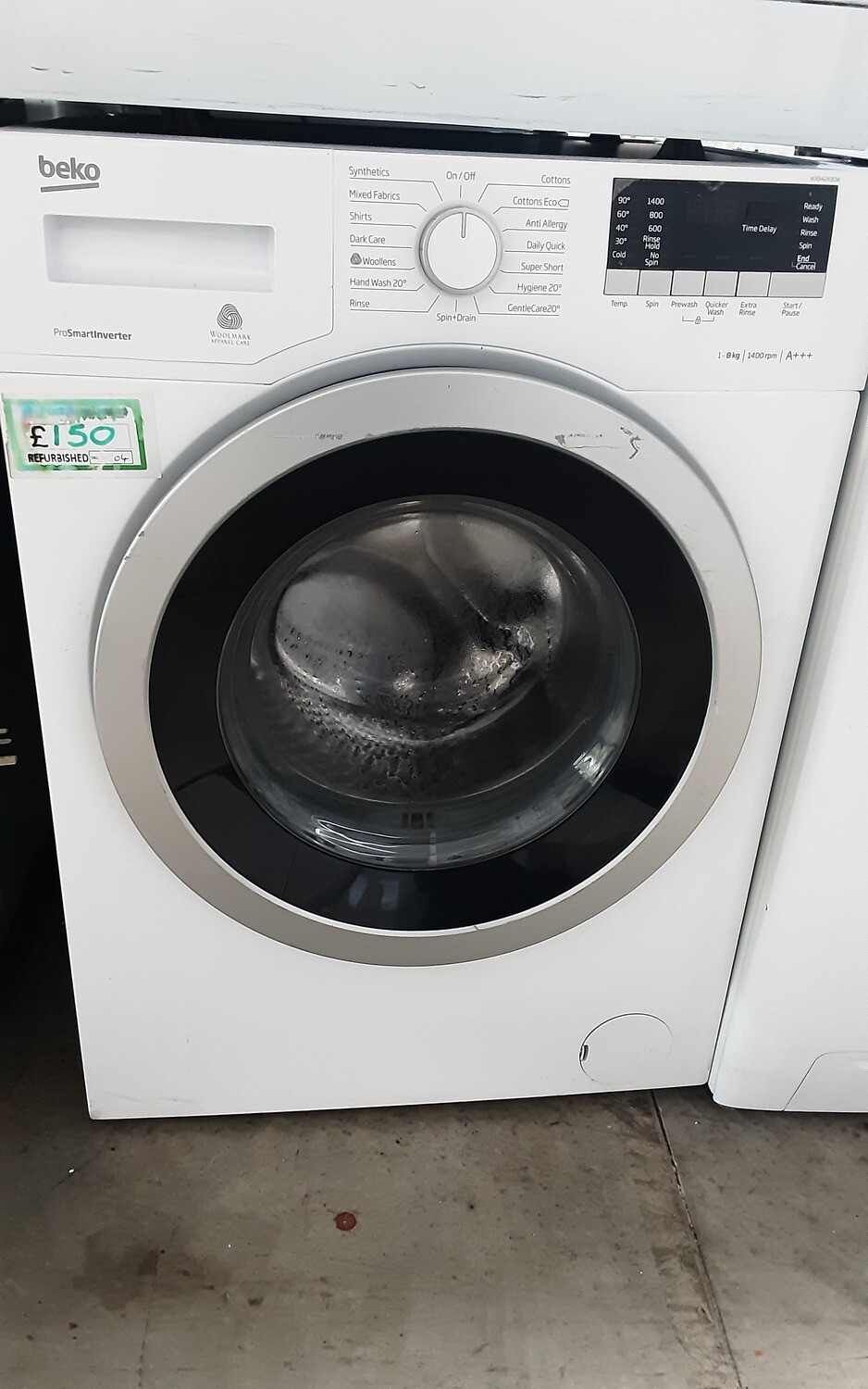 Beko WX842430W 8KG 1400rpm Washing Machine White A++ H84 W59.5 D61cm.