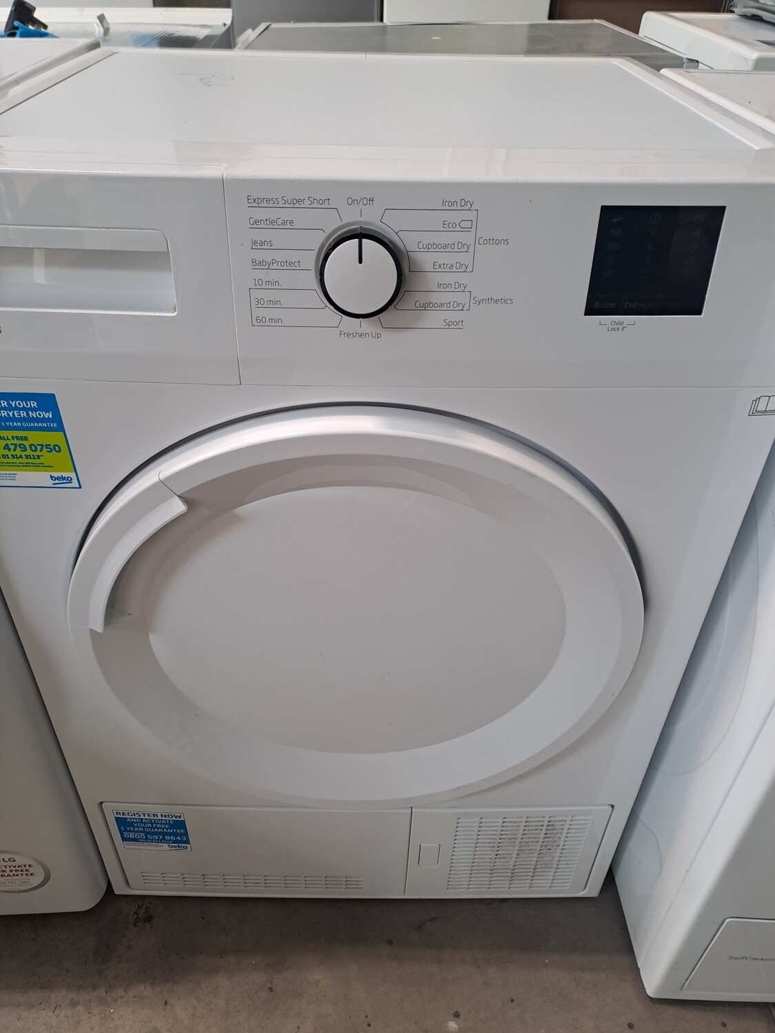 Beko DTBC8001W 8kg Condenser Dryer White