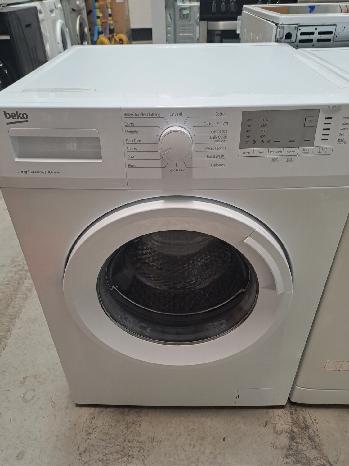 Beko WTG941B1W 9kg Load 1400 Spin Washing Machine White 