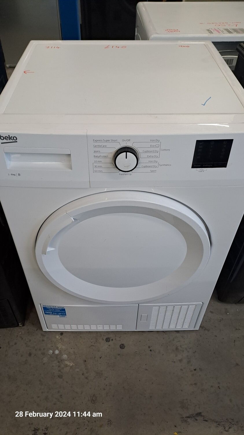 Beko DTBC9001W 9kg Condenser Dryer White
